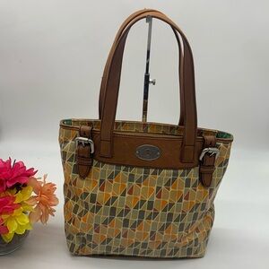 Fossil Vintage Key-Per Mosaic Small Tote Leather Handles FP6167